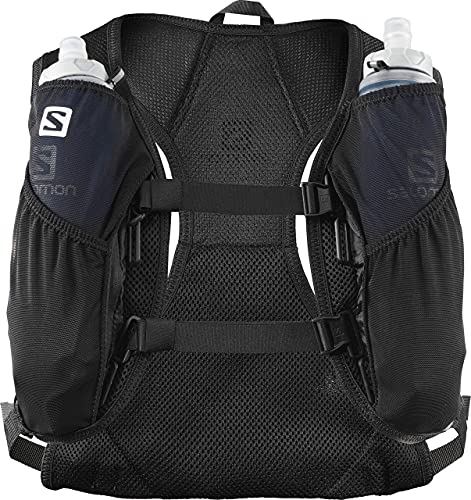 Salomon Agile 2 Set Mochila de Running Ligera 2L, 2 Botellas SoftFlask 500 ml Incluidas, LC1305900, Unisex Adulto, Negro (Black), Talla única