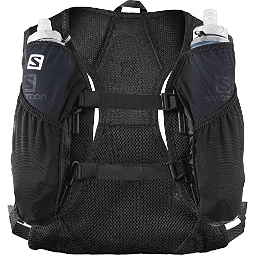 Salomon Agile 2 Set Mochila de Running Ligera 2L, 2 Botellas SoftFlask 500 ml Incluidas, LC1305900, Unisex Adulto, Negro (Black), Talla única