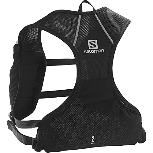 Salomon Agile 2 Set Mochila de Running Ligera 2L, 2 Botellas SoftFlask 500 ml Incluidas, LC1305900, Unisex Adulto, Negro (Black), Talla única