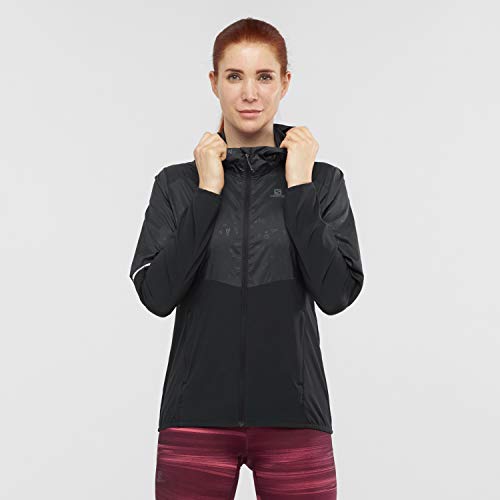 SALOMON Agile FZ Hoodie W Chaqueta Cortavientos, Negro, Talla XS para Mujer