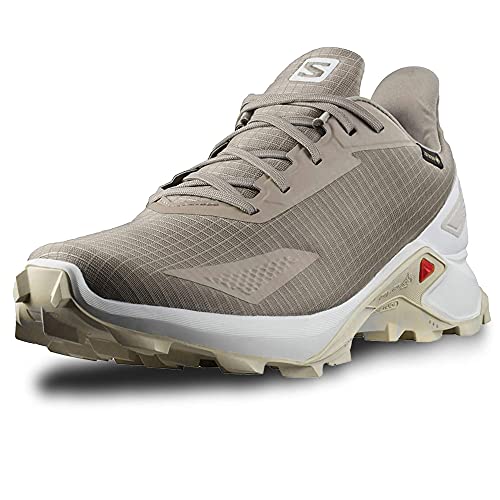 Salomon Alphacross Blast Gore-Tex (impermeable) Hombre Zapatos de trail running, Marrón (Vintage Kaki/White/Lunar Rock), 40 EU