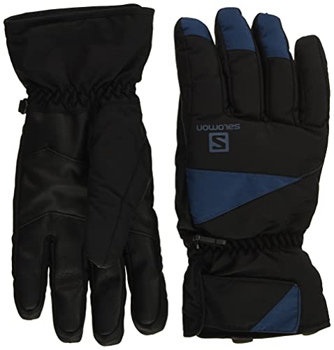 Salomon Guantes de esquí y snowboard, Hombre, FORCE M, Negro/Azul (Dark Denim), Talla S, LC1428200