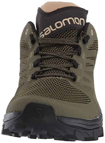 Salomon Outline Gore-Tex (impermeable) Hombre Zapatos de trekking, Verde (Burnt Olive/Black/Safari), 40 ⅔ EU