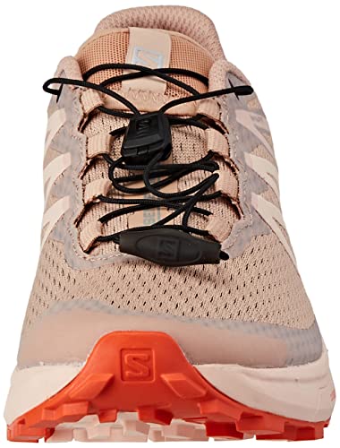 SALOMON Shoes Sense Ride 4, Zapatillas de Trail Running Mujer, Sirocco/Peachy Keen/Red Orange, 38 EU