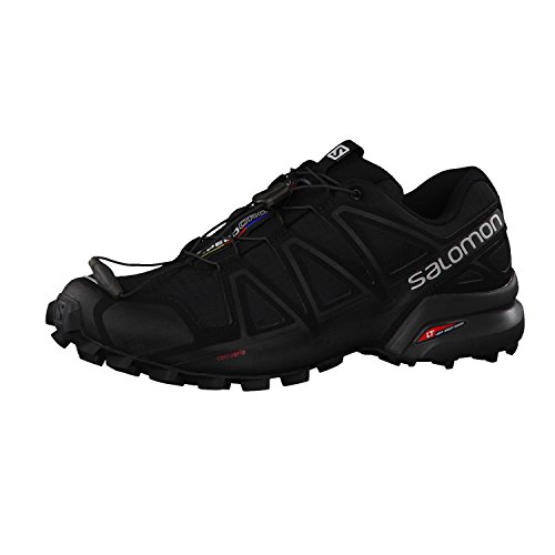 Salomon Speedcross 4 Hombre Zapatos de trail running, Negro (Black/Black/Black Metallic), 42 EU