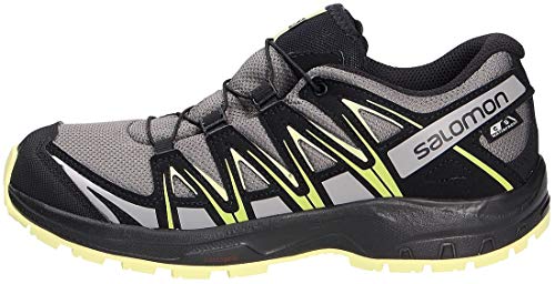 Salomon XA Pro 3D Climasalomon Waterproof (impermeable) Junior unisex-niños Zapatos de trail running, Gris (Gargoyle/Black/Charlock), 35 EU