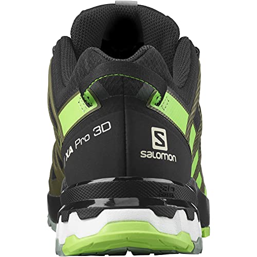 Salomon XA Pro 3D V8 Gore-Tex (impermeable) Hombre Zapatos de trail running, Negro (Black/Green Gecko/Green Milieu), 42 EU