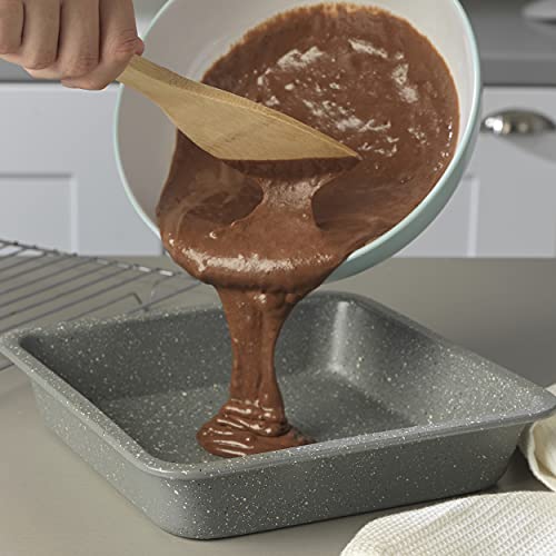 Salter Bandeja Antiadherente colección, 23 cm, Gris BW02780G Marble Collection Acero al Carbono No Stick 23cm Cuadrado Verduras y Carne Rastrada, Brownie Horneado Tin, Horno Seguro hasta 220°C