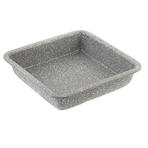 Salter Bandeja Antiadherente colección, 23 cm, Gris BW02780G Marble Collection Acero al Carbono No Stick 23cm Cuadrado Verduras y Carne Rastrada, Brownie Horneado Tin, Horno Seguro hasta 220°C