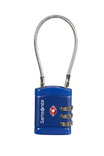 SAMSONITE Global Travel Accessories - Three Dial TSA Cable Candado para Equipaje 10 Centimeters 1 Azul (Midnight Blue)