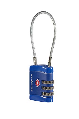 SAMSONITE Global Travel Accessories - Three Dial TSA Cable Candado para Equipaje 10 Centimeters 1 Azul (Midnight Blue)