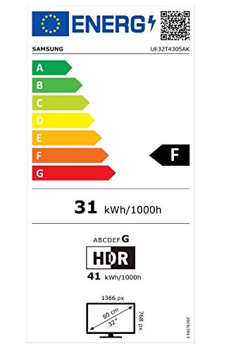 Samsung UE32T4305AKXXC Smart TV de 32" con Resolución HD, HDR, PurColor, Ultra Clean View y Compatible con Asistentes de Voz (Alexa)