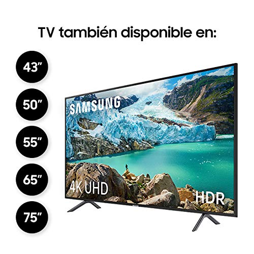 Samsung UE75RU7105- Smart TV 2019 de 75" con Resolución 4K UHD, Ultra Dimming, HDR (HDR10+), Procesador 4K, One Remote Experience, Apple TV y Compatible con Alexa