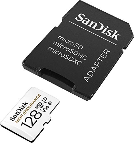 SanDisk High Endurance - Tarjeta microSD para videovigilancia, 128 GB, Blanco