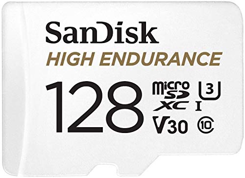 SanDisk High Endurance - Tarjeta microSD para videovigilancia, 128 GB, Blanco