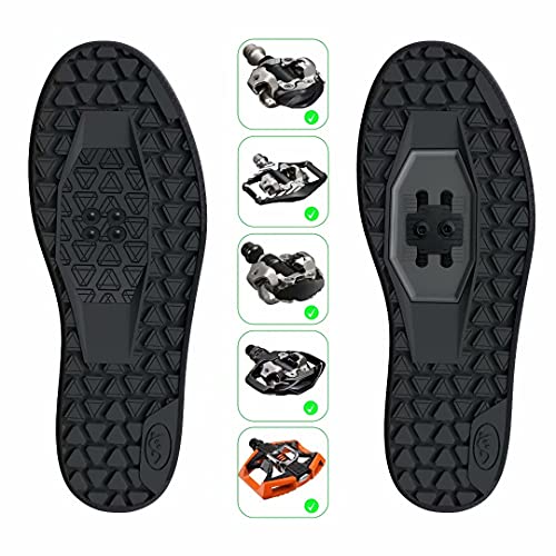 Sandugo Mountain Bike D/H SPD Zapatillas MTB Convertibles para Pedales Planos Zapatos Negro