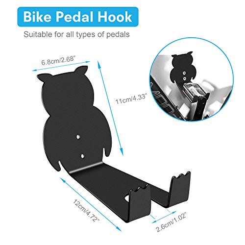 Sanggi Soporte de Pared Para Bicicleta, 3 En 1 MTB Gancho de Pared para Colgar Bicicleta, Gancho Para Pedal, Soporte de Bicicleta para la Pared con Ángulo de Apoyo y Almohadillas Protección de Pared