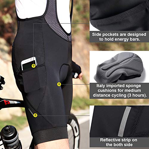 Santic Culote Bicicleta Hombre Culotte Ciclismo Hombre Culote MTB Pantalones Cortos Ciclismo Hombre con Tirante Negro EU L