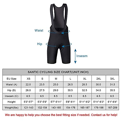 Santic Culote Bicicleta Hombre Culotte Ciclismo Hombre Culote MTB Pantalones Cortos Ciclismo Hombre con Tirante Negro EU L