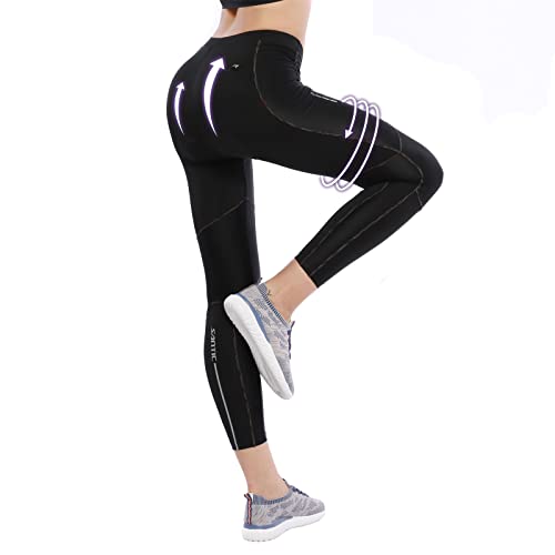 Santic Culote Ciclismo Mujer Culote Bicicleta Pantalones Largos de Ciclismo/Bicicleta/MTB con Badana para Mujeres EU S