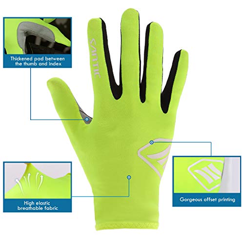 Santic Guantes Ciclismo Invierno Guantes Bicicleta Montaña Carretera Completo Dedo para Hombres y Mujers Ciclistas Verde XL