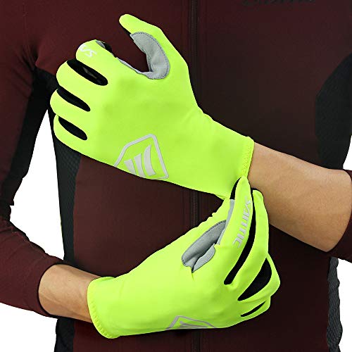 Santic Guantes Ciclismo Invierno Guantes Bicicleta Montaña Carretera Completo Dedo para Hombres y Mujers Ciclistas Verde XL