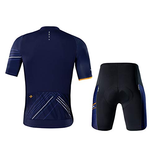 Santic Hombre Traje de Ciclismo Culotte Bici Ropa Hombre Verano Maillot Bicicleta Hombre Azul EU M