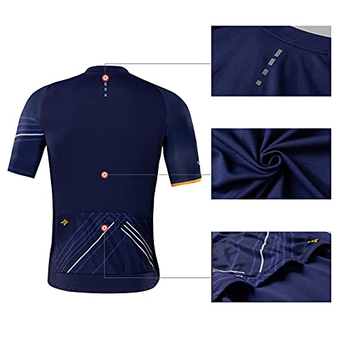 Santic Hombre Traje de Ciclismo Culotte Bici Ropa Hombre Verano Maillot Bicicleta Hombre Azul EU M