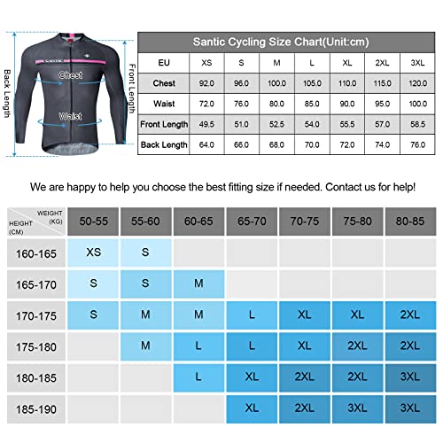 Santic Maillot Bicicleta Hombre Manga Larga MTB Maillot Ciclismo Hombre Otoño/Invierno Grey EU L