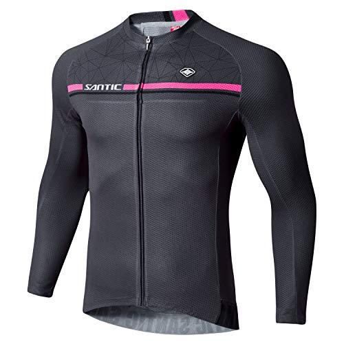 Santic Maillot Bicicleta Hombre Manga Larga MTB Maillot Ciclismo Hombre Otoño/Invierno Grey EU XS