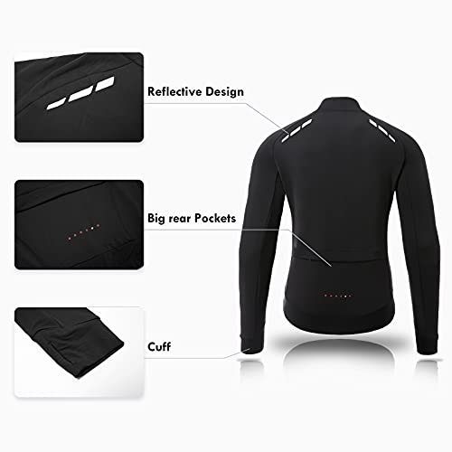 Santic Maillot Ciclismo Hombre Largas Invierno Térmico Maillot Bicicleta Negro EU L