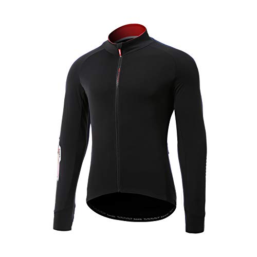 Santic Maillot Ciclismo Hombre Largas Invierno Térmico Maillot Bicicleta Negro EU L