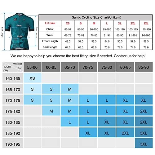 Santic Maillot Ciclismo Hombre Maillot Bicicleta con Mangas Cortas Camiseta Ciclismo Verano Verde EU L