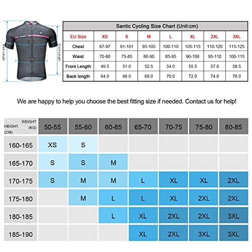 Santic Maillot Ciclismo Hombre Verano Maillot Bicicleta Montaña Bike MTB Camiseta con Mangas Cortas Gris EU L