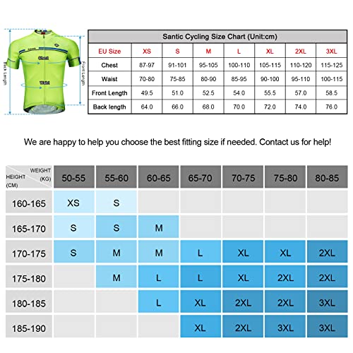 Santic Maillot Ciclismo Hombre Verano Maillot Bicicleta Montaña Bike MTB Camiseta con Mangas Cortas Verde EU M