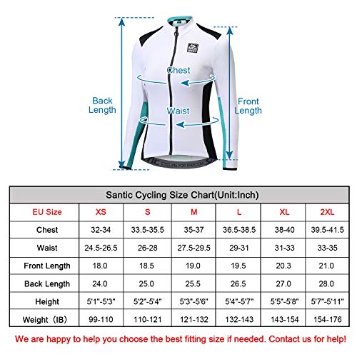 Santic Maillot Ciclismo Mujer Manga Larga Maillot Bicicleta Montaña Camiseta MTB con Bolsillos Fino Blau EU L