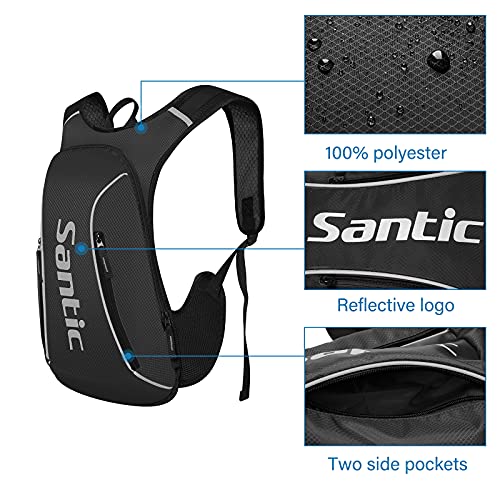 Santic Mochila Ciclismo 15L MTB Montaña Mochila Bicicleta Montaña/Carretera Pequeña Negro