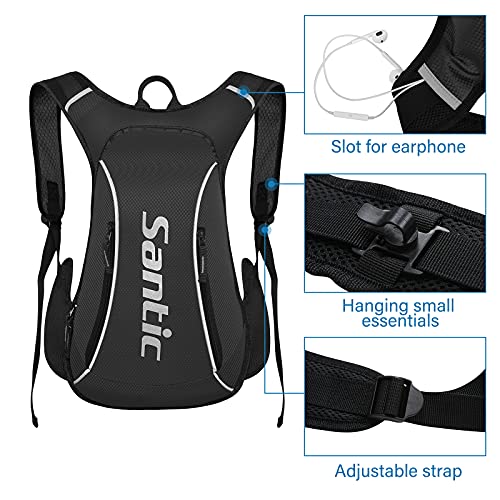 Santic Mochila Ciclismo 15L MTB Montaña Mochila Bicicleta Montaña/Carretera Pequeña Negro