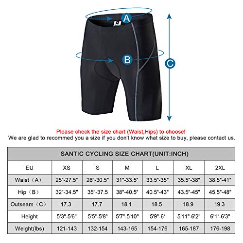 Santic Pantalon Ciclismo Hombre Corto Pantalones Bicicleta Hombre Ciclismo Shorts Montaña/MTB Acolchado con Badana/Almohadilla EU L