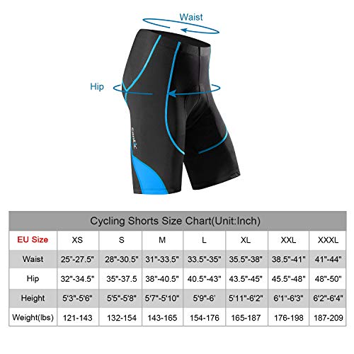 Santic Pantalon Ciclismo Hombre Corto Pantalones Bicicleta Hombre Montaña/MTB Acolchado con Badana/Almohadilla Azul EU XXXL