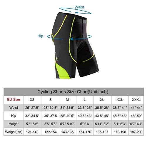 Santic Pantalon Ciclismo Hombre Corto Pantalones Bicicleta Hombre Montaña/MTB Acolchado con Badana/Almohadilla Verde EU M