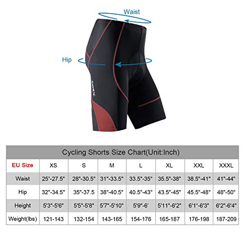 Santic Pantalon Ciclismo Hombre Corto Pantalones Bicicleta Hombre Montaña/MTB Acolchado con Badana/Almohadilla Vino EU M