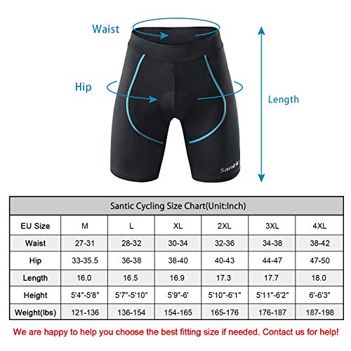 Santic Pantalon Ciclismo Mujer Corto Pantalones Bicicleta Mujer Montaña/MTB para Verano con la Badana/Almohadilla Azul EU XXXXL