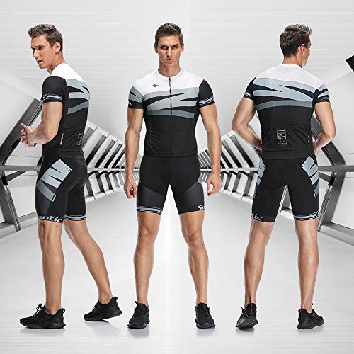 Santic Ropa Ciclismo Verano Hombre Set Ciclismo Maillot y Culotte Bicicleta Pad Traje MTB Spinning Bicicleta de Carretera Transpirable