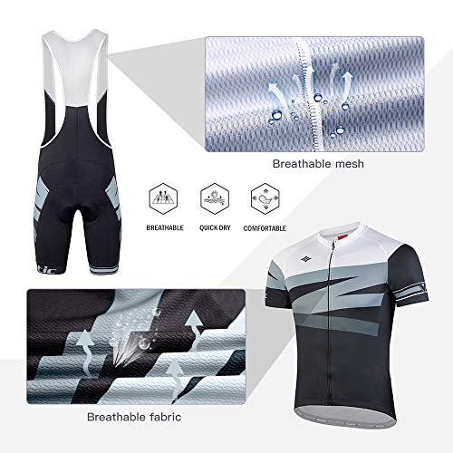 Santic Ropa Ciclismo Verano Hombre Set Ciclismo Maillot y Culotte Bicicleta Pad Traje MTB Spinning Bicicleta de Carretera Transpirable