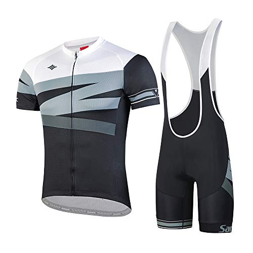 Santic Ropa Ciclismo Verano Hombre Set Ciclismo Maillot y Culotte Bicicleta Pad Traje MTB Spinning Bicicleta de Carretera Transpirable