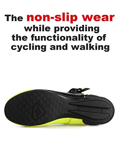 Santic Zapatillas Ciclismo Carretera Zapatillas Bicicleta de Montaña MTB de Plantilla Plana para Hombres y Mujers Verde EU 40