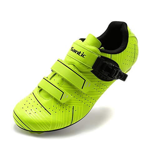 Santic Zapatillas Ciclismo Carretera Zapatillas Bicicleta para Hombres y Mujers Verde EU 46