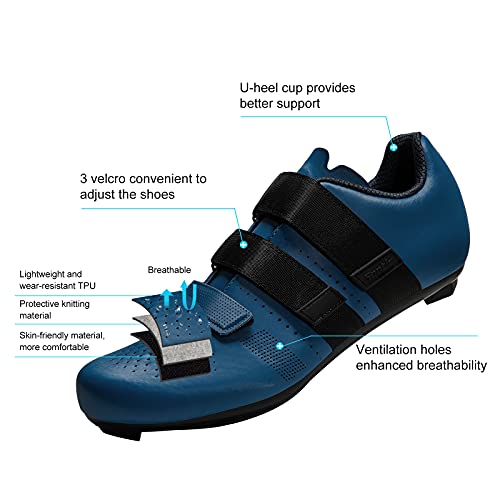 Santic Zapatillas Ciclismo Hombre Calzado Ciclismo Hombre Carretera Zapatillas Bicicleta Azul EU 43