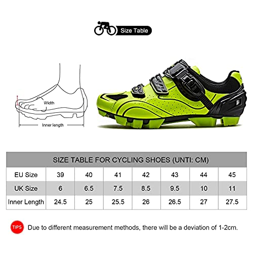 Santic Zapatillas Ciclismo MTB Zapatillas Bicicleta Montaña Hombre Zapatos Ciclismo Calzado Bicicleta Montaña Verde EU 39